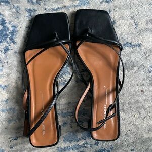 INTENTIONALLY BLANK Anca Slingback Heels | Black and Brown Minimalist Sandals